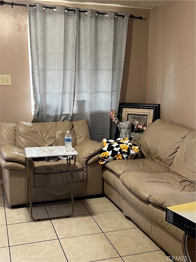 view of tiled living room