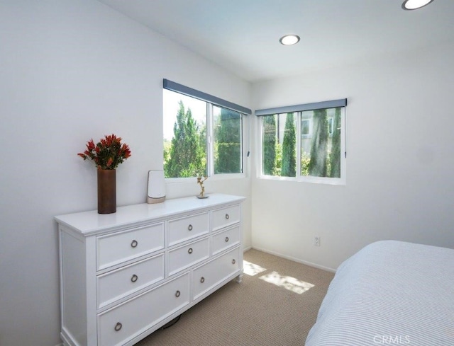 bedroom featuring carpet