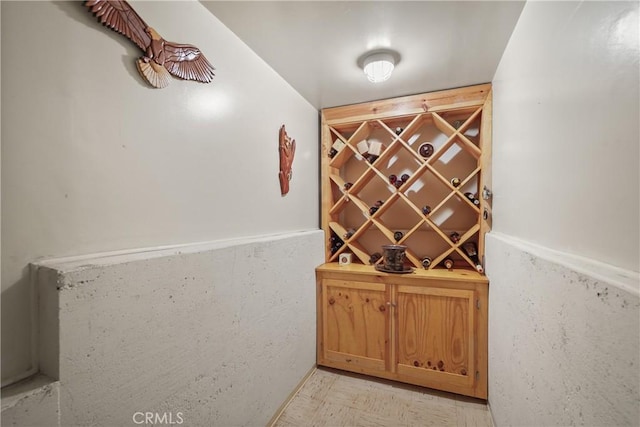 view of wine cellar