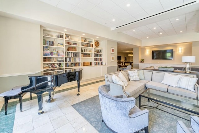 850 E Ocean Blvd Unit 613, Long Beach, CA 90802 - living room featuring recessed lighting and built in shelves