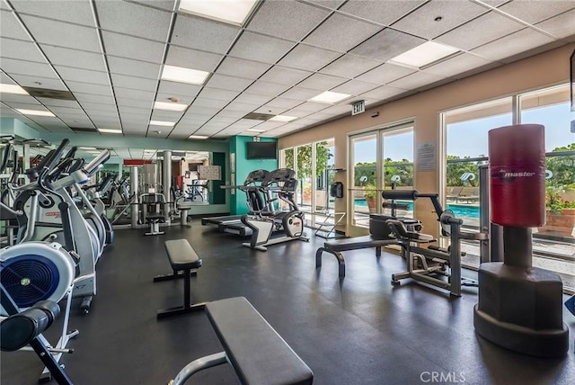 850 E Ocean Blvd Unit 613, Long Beach, CA 90802 - gym with a paneled ceiling