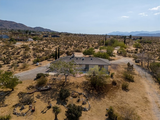 aerial view featuring a mountain view and a rural view