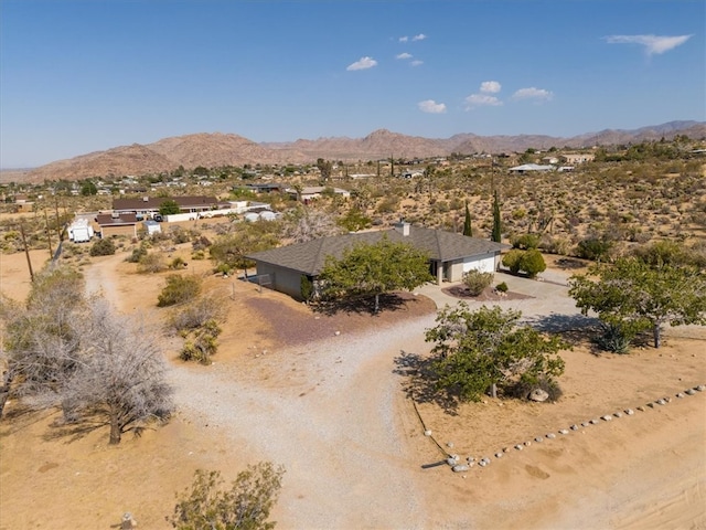 aerial view with a mountain view