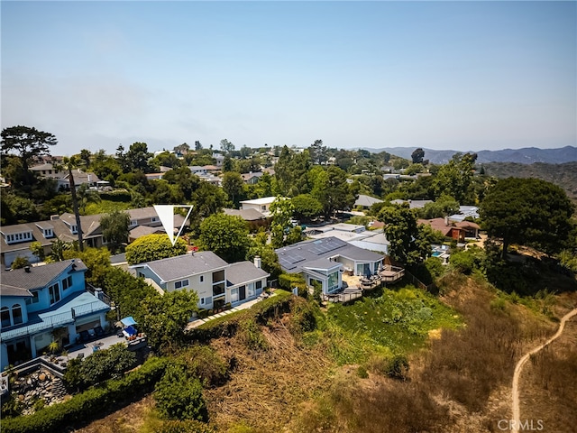 drone / aerial view with a mountain view