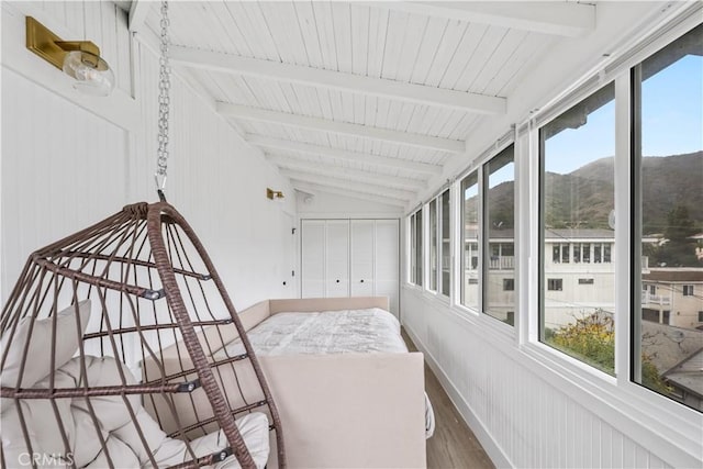 310 Whittley Ave Unit A, Avalon, CA 90704 - sunroom featuring beam ceiling