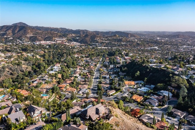 bird's eye view featuring a mountain view