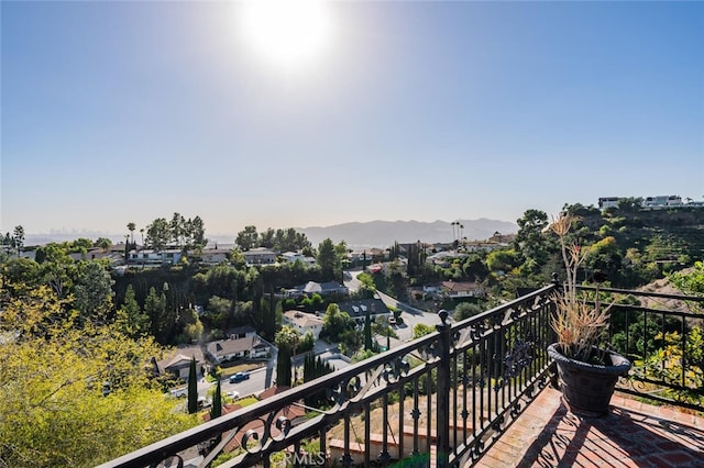 balcony with a mountain view