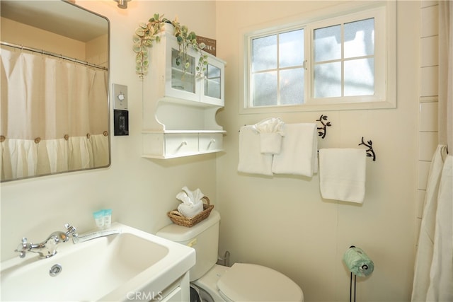 bathroom with sink and toilet