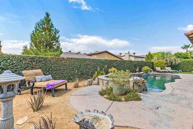 view of pool featuring a patio