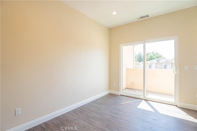 9246 Cedros Ave Unit 1, Panorama City, CA 91402 - empty room featuring wood finished floors and recessed lighting