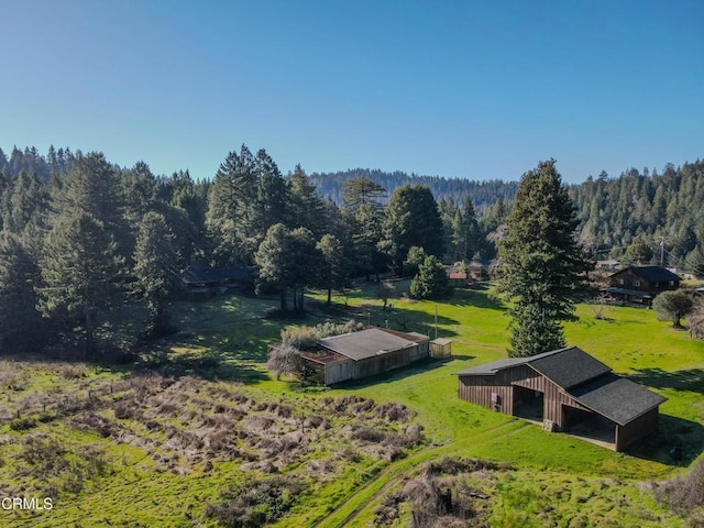 aerial view with a rural view