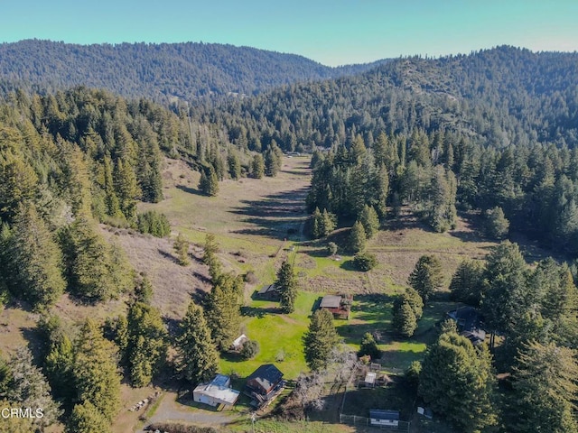 drone / aerial view with a mountain view