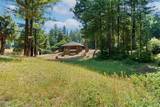 view of yard with a gazebo