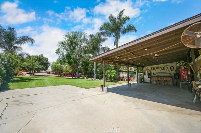 view of patio featuring a carport