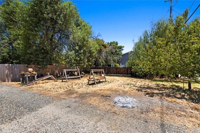 view of yard with fence