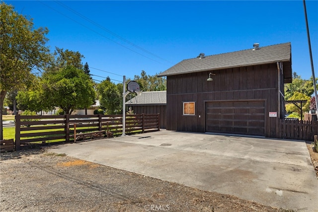 view of garage