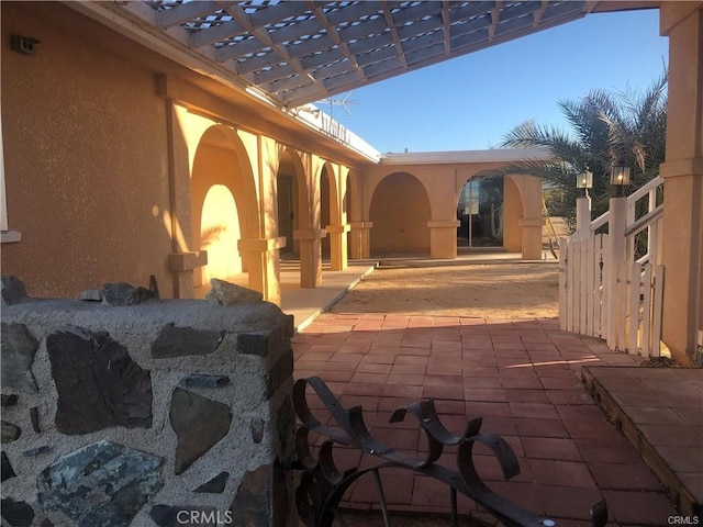 view of patio with a pergola