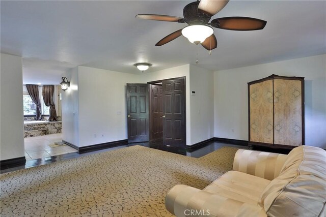 24048 Altdorf Dr, Crestline, CA 92325 - living area with baseboards and ceiling fan