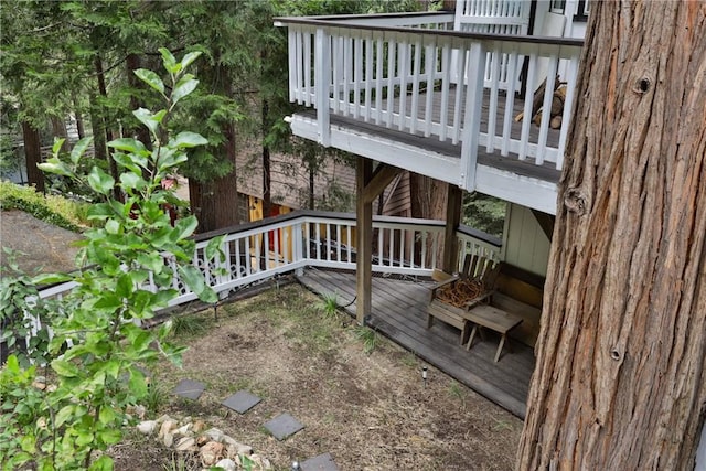 24048 Altdorf Dr, Crestline, CA 92325 - view of wooden terrace