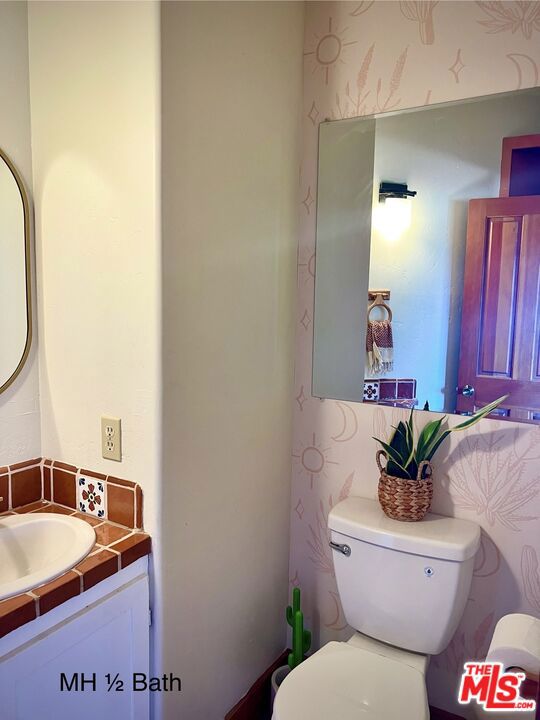 bathroom with vanity and toilet