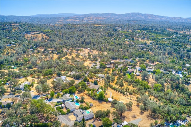 birds eye view of property featuring a mountain view