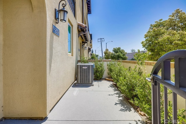 view of patio / terrace featuring central air condition unit