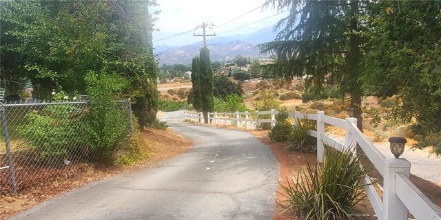 view of road with a mountain view