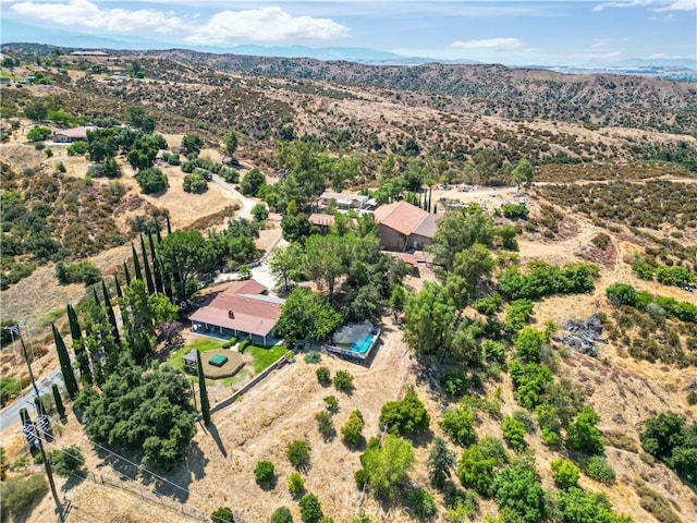 bird's eye view with a mountain view
