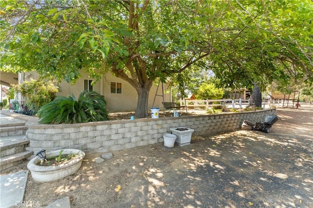 exterior space featuring fence