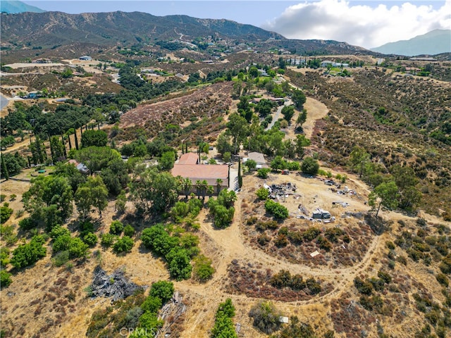 bird's eye view with a mountain view