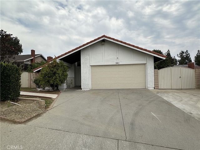 view of front of house with a garage