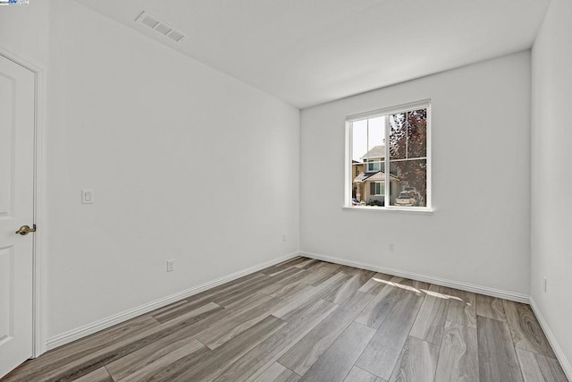 empty room featuring light wood-type flooring