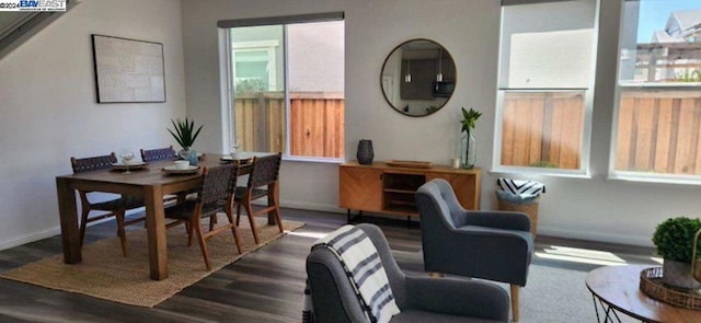 interior space with hardwood / wood-style floors and a healthy amount of sunlight