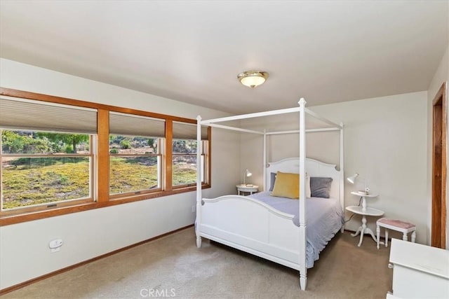 carpeted bedroom featuring multiple windows