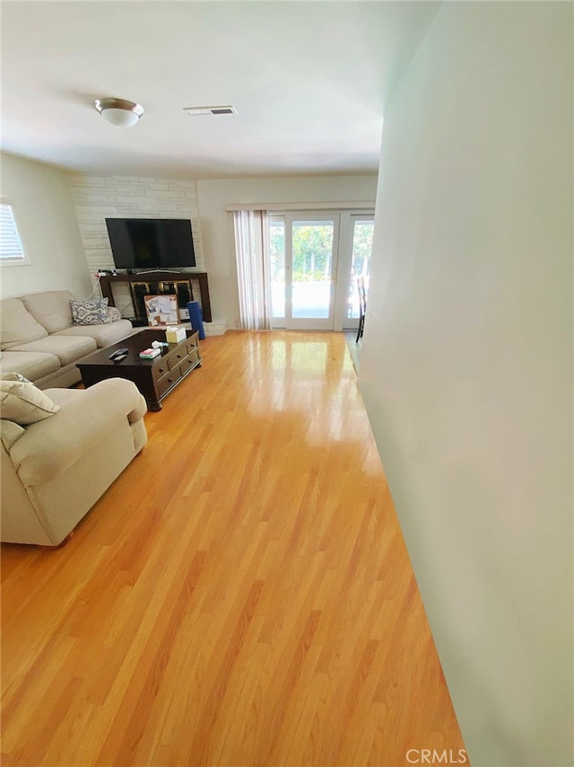 living room featuring hardwood / wood-style floors