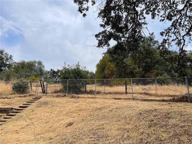 view of yard with a rural view