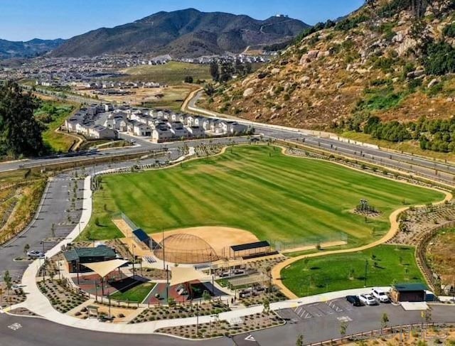 aerial view featuring a mountain view