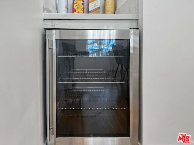 interior details with wine cooler