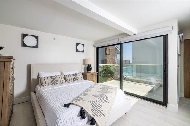 35651 Beach Rd, Dana Point, CA 92624 - bedroom featuring access to outside and light wood-style floors