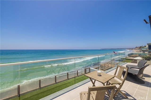 35651 Beach Rd, Dana Point, CA 92624 - balcony featuring view of water and beach