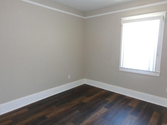 empty room featuring dark wood-type flooring