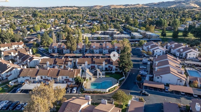 bird's eye view featuring a mountain view