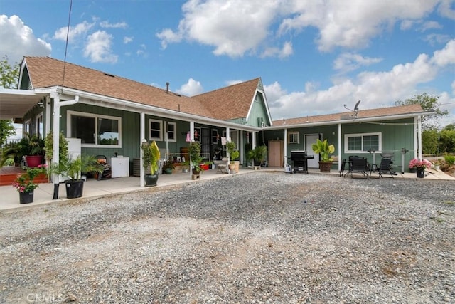 view of front facade with a patio area