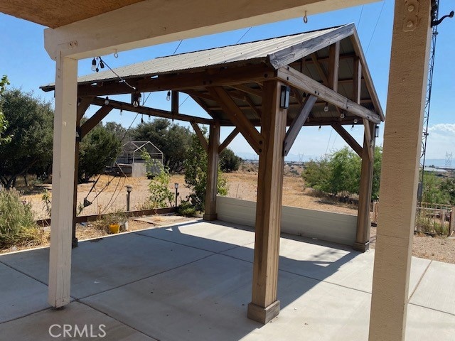 view of patio / terrace featuring a gazebo