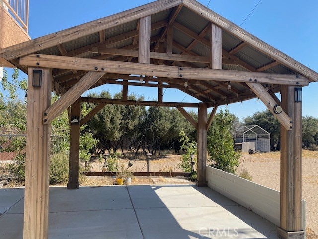 view of patio with a gazebo