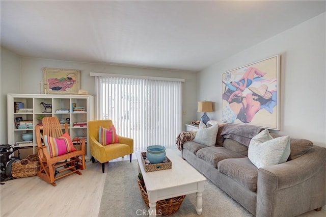 living room with wood-type flooring