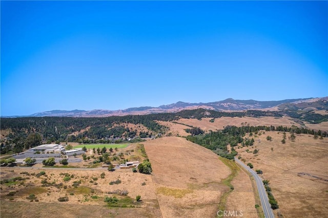 drone / aerial view with a mountain view