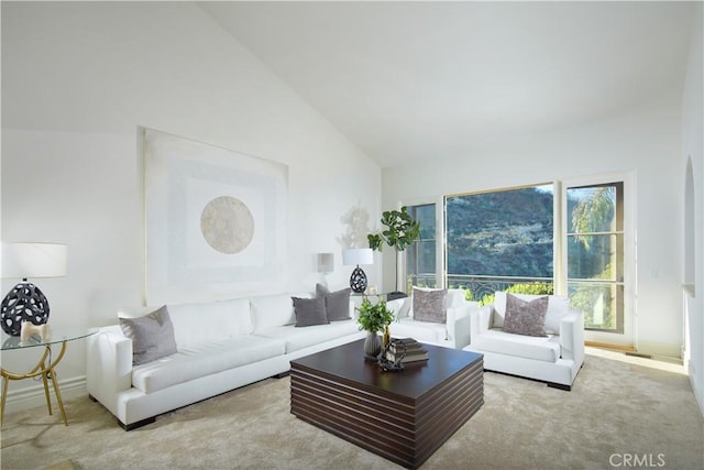 4347 Canyon View Ln, Palos Verdes Peninsula, CA 90274 - living area featuring vaulted ceiling and carpet flooring