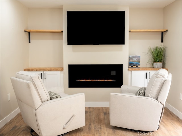 living room featuring light hardwood / wood-style floors