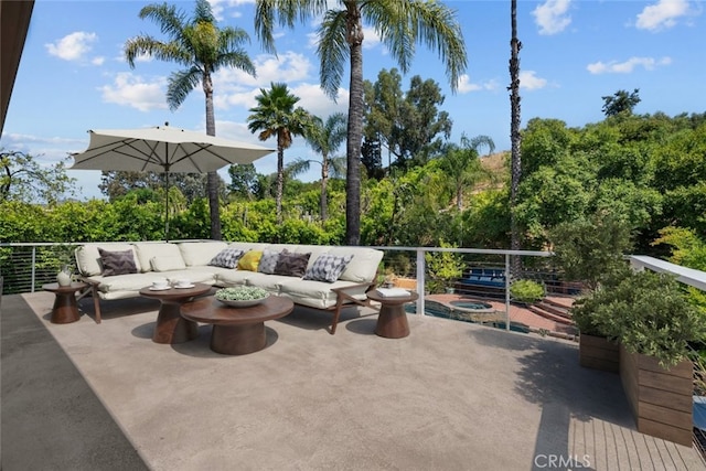 view of patio / terrace with an outdoor hangout area